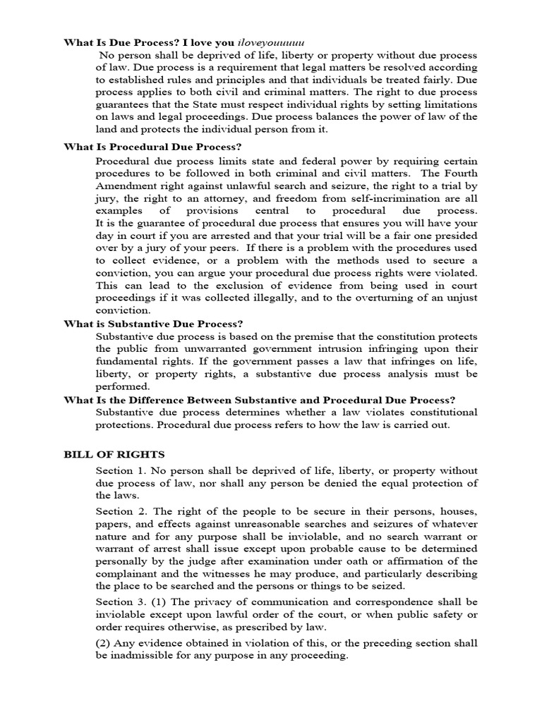 Understanding Due Process Rights | PDF | Due Process | Substantive Due ...