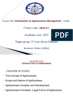 Introduction To Agribusiness Chapter One