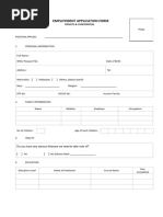 Job Application Form Template