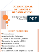 International Relations & Organizations: Civil Service Examination Prelims 2021