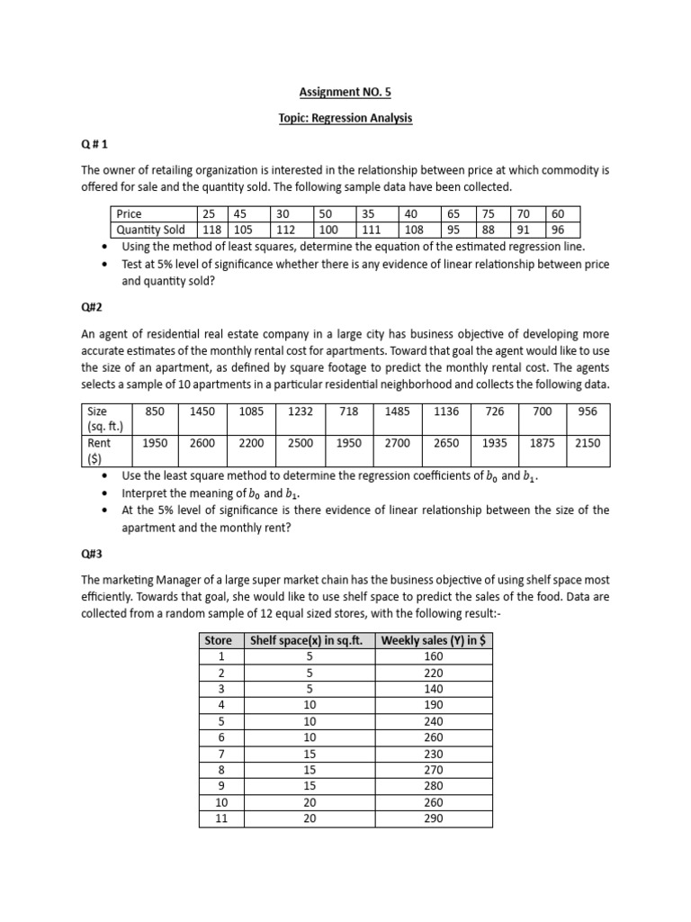 Assignment Regression Analysis | PDF