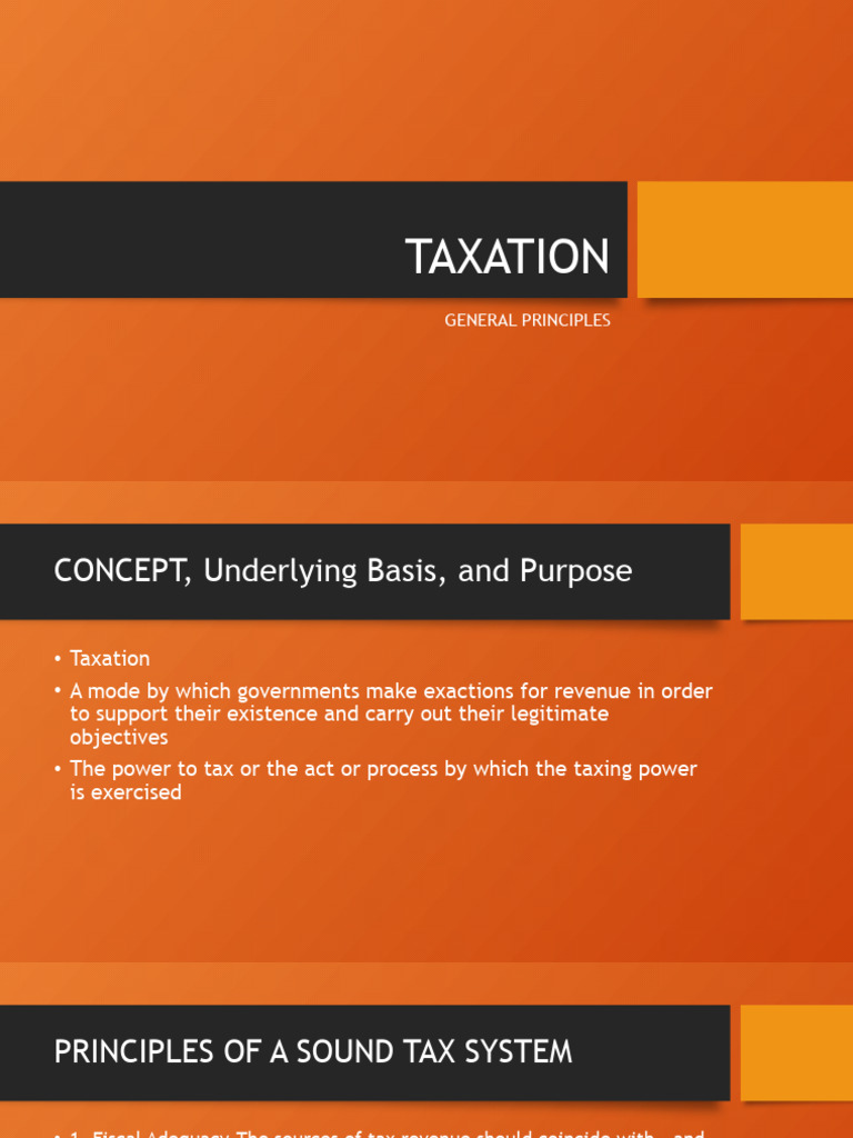 TAXATION PDF Taxes Constitution