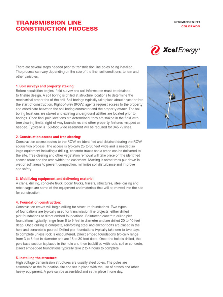 Transmission Line Construction PDF Easement Manufactured Goods