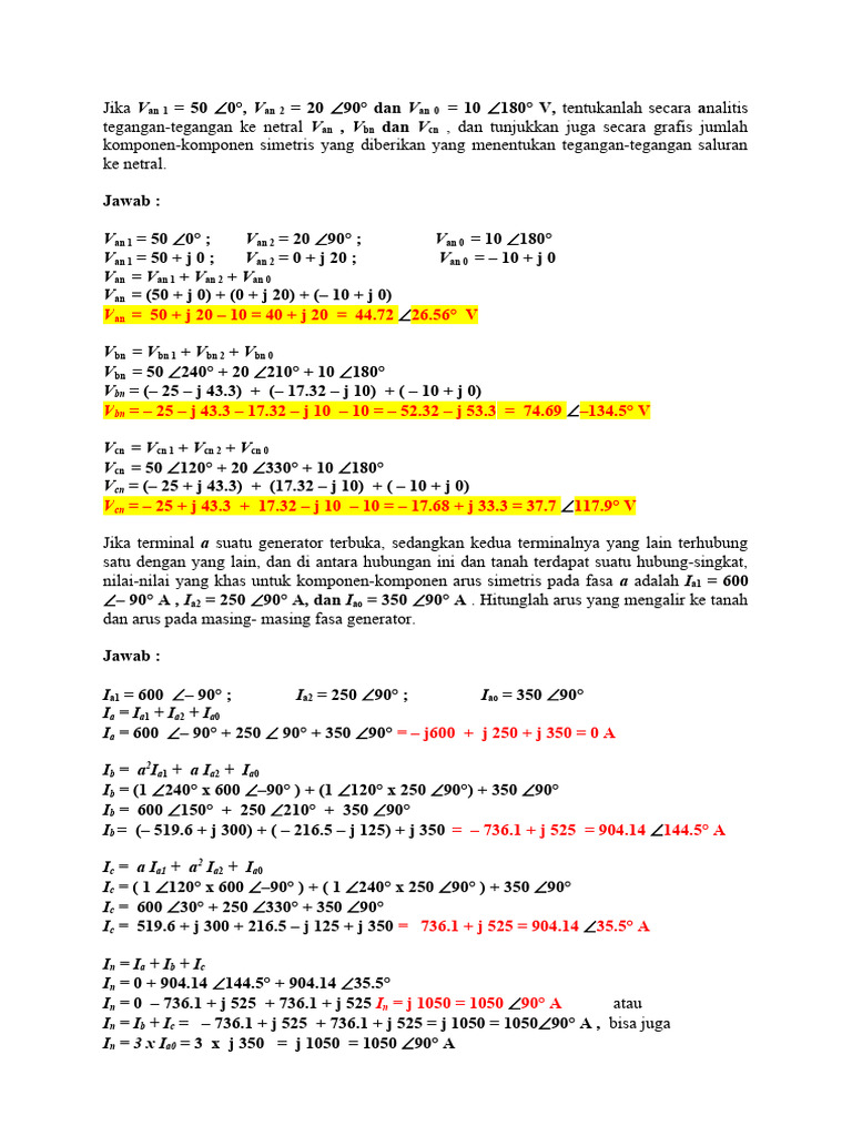 Soal Komponen Simetris | PDF