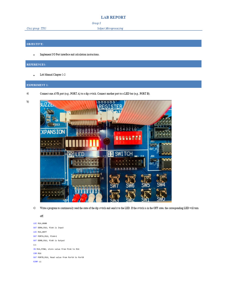 Lab1 - 1 Eng | PDF | Electrical Engineering | Computer Architecture