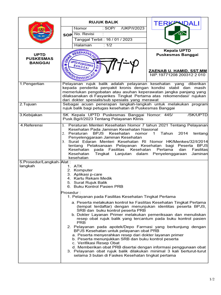 Program Rujuk Balik | PDF