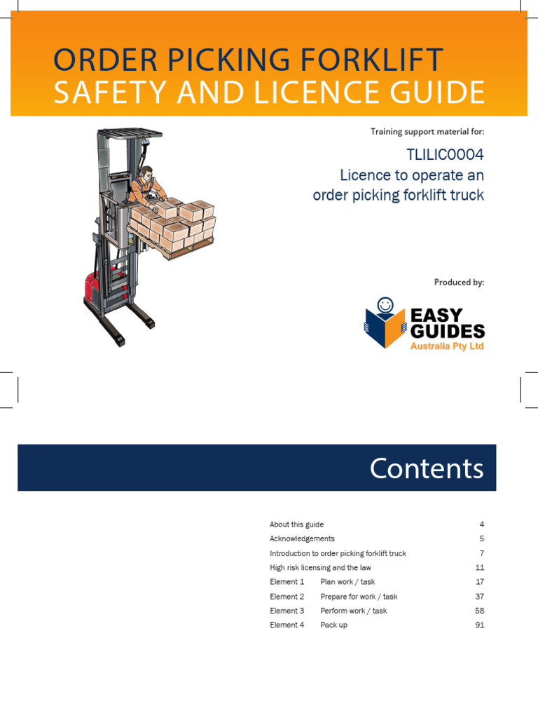 Order Picking Forklift Training Guide | PDF