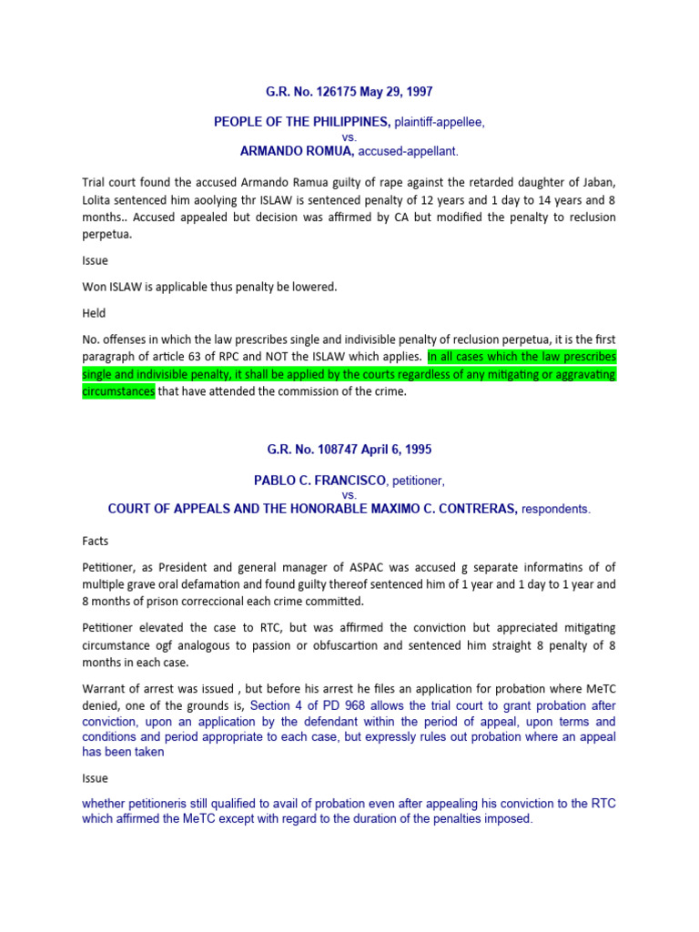 Special Penal Laws Case Digest PDF Probation Statute Of Limitations