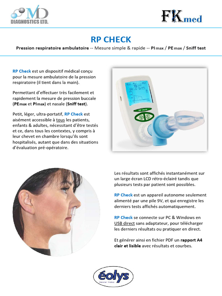Mesure ambulatoire de pression respiratoire | PDF | Matériel ...