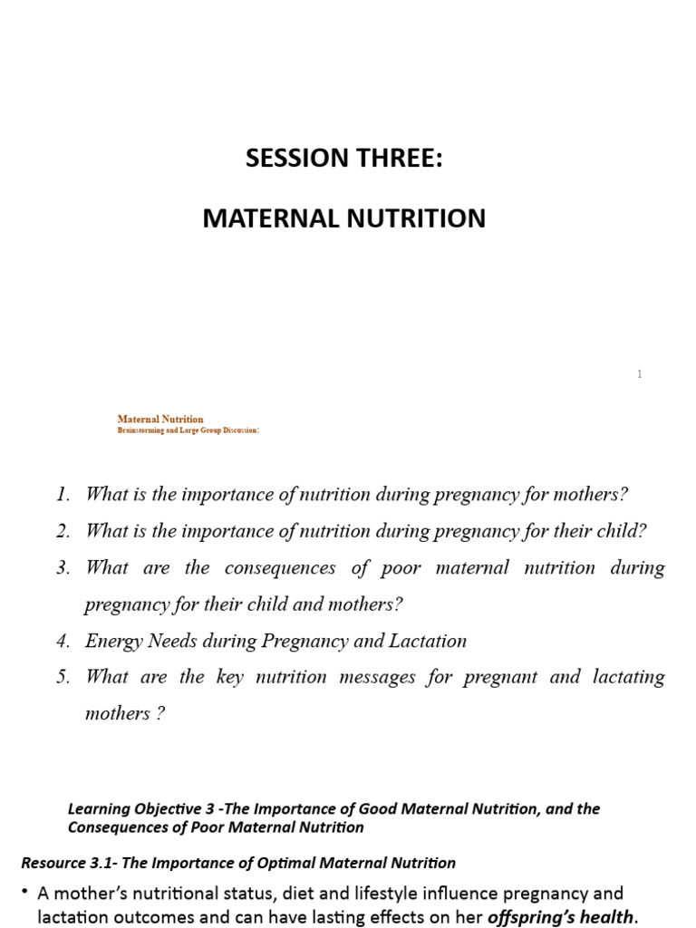 Maternal Nutrition | PDF | Pregnancy | Nutrition