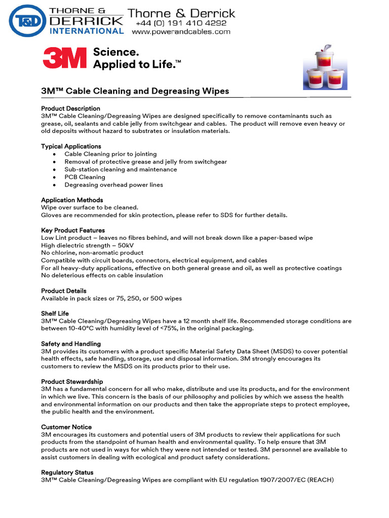 Cable Cleaners Cleaning Wipes Specification PDF Printed Circuit