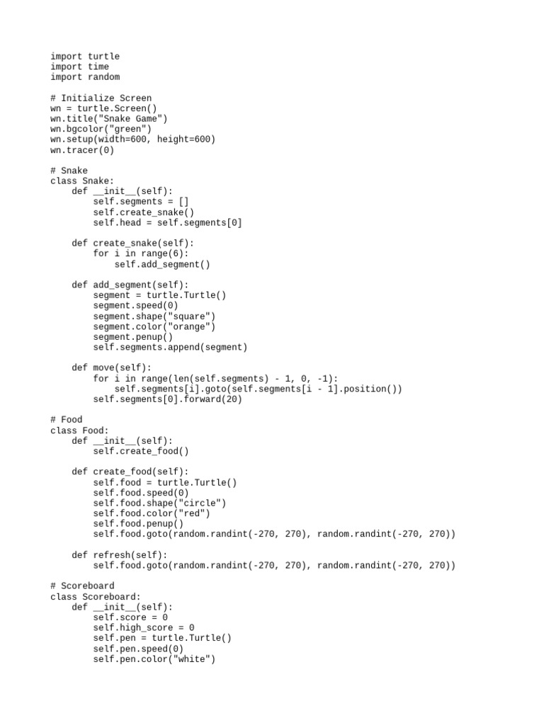 Snake Game | PDF