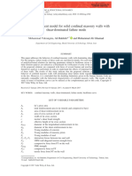 Force-Displacement Model For Solid Con Fined Masonry Walls With Shear-Dominated Failure Mode