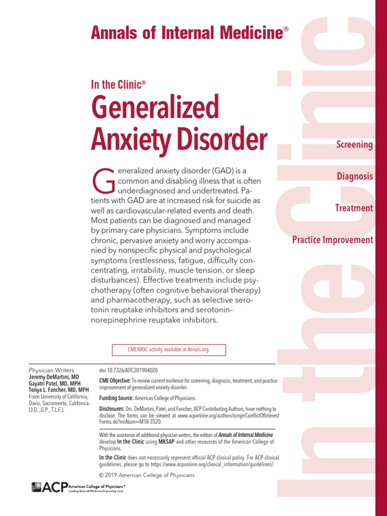 Photo inspiration: Gallery Detail: Generalized Anxiety Disorder Pdf Self Improvement