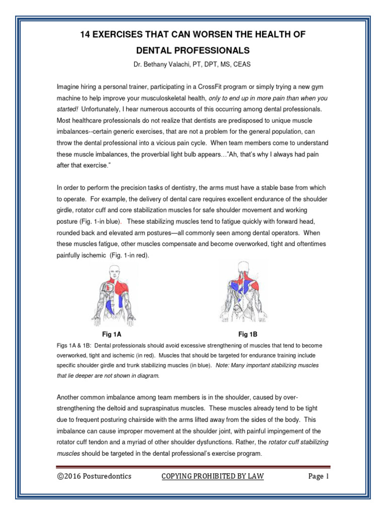 Exercises to Avoid for Dental Health | PDF | Abdomen | Shoulder