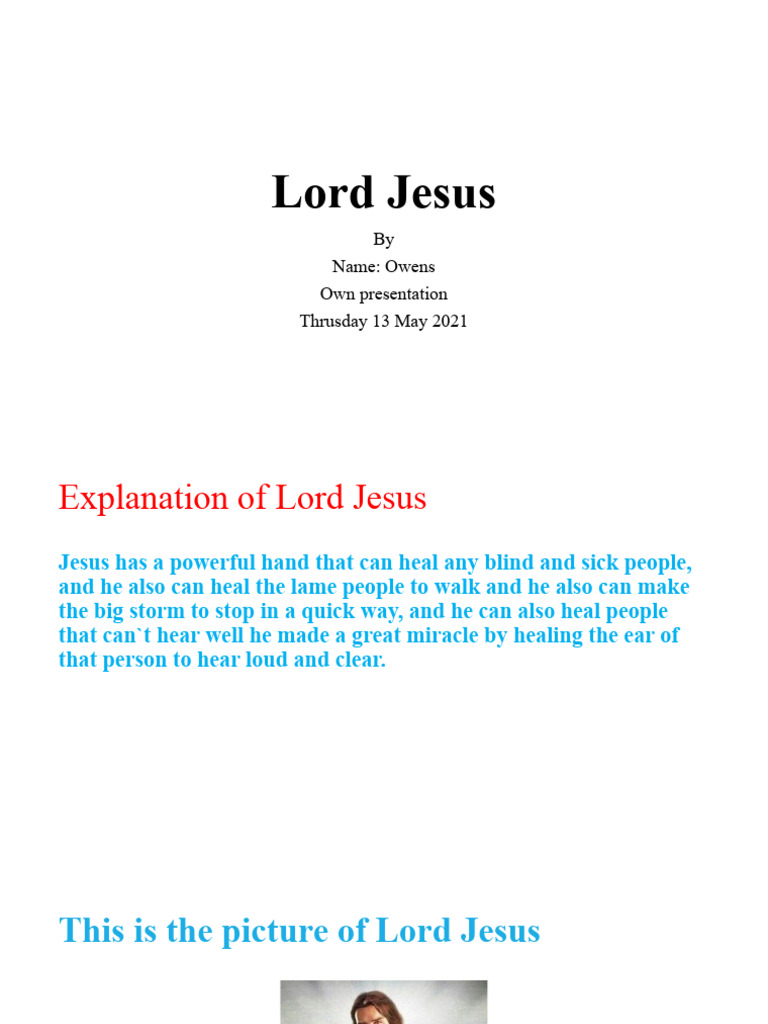 Lord Jesus | PDF
