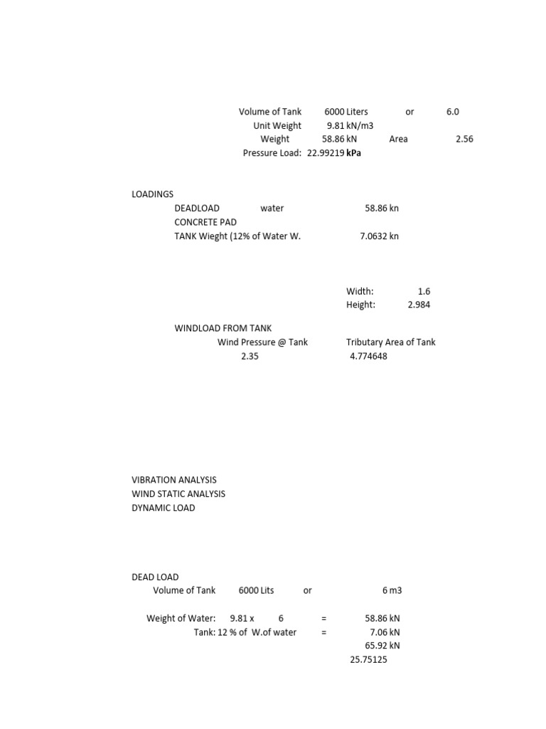 Design An Overhead Tank | PDF | Quantity | Physical Quantities