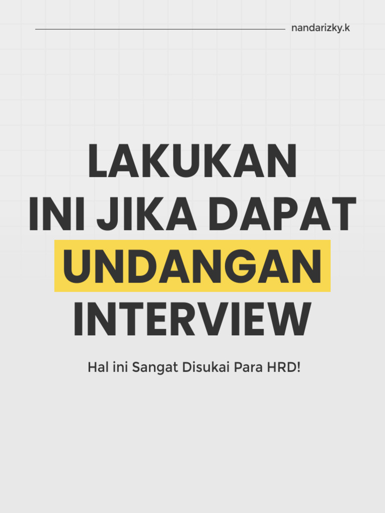 Persiapan Sukses Interview Kerja | PDF | Karier & Perkembangan