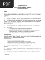 Explanatory Notes and Document List For Foreign Students