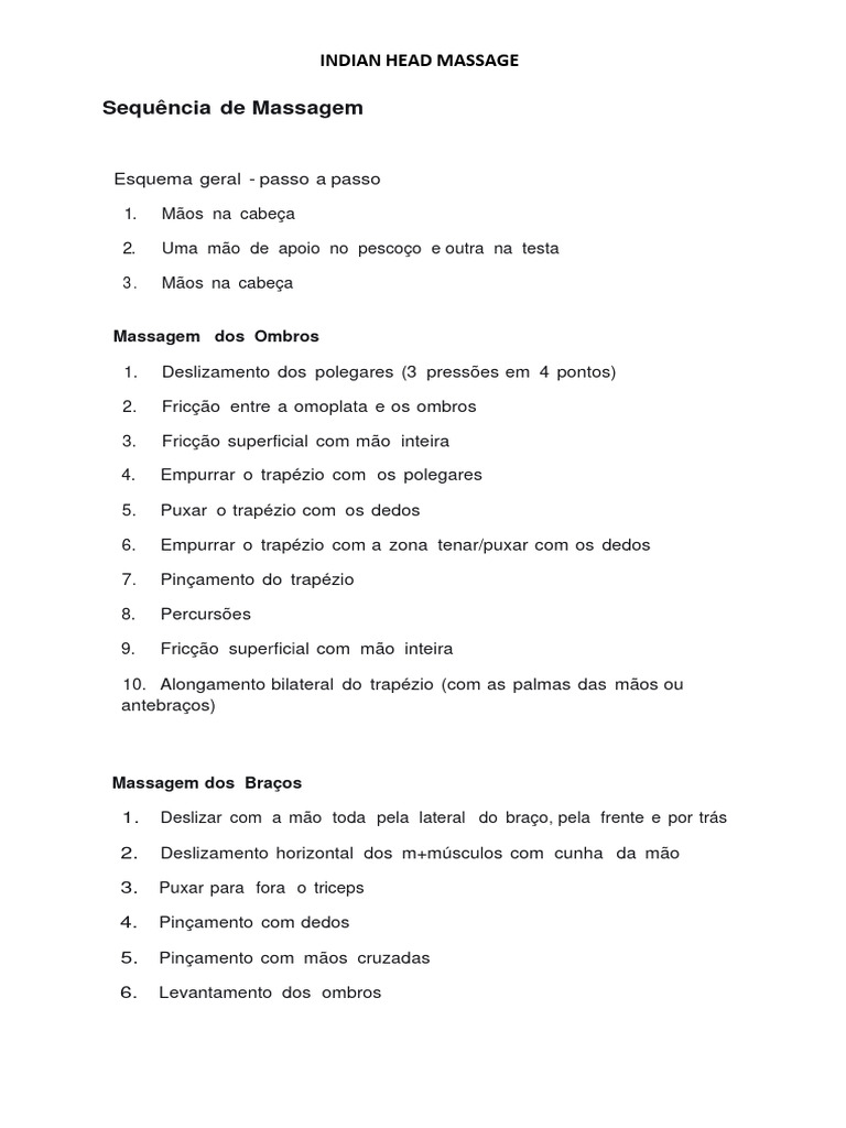Sequência de Massagem | PDF | Mão | Anatomia humana