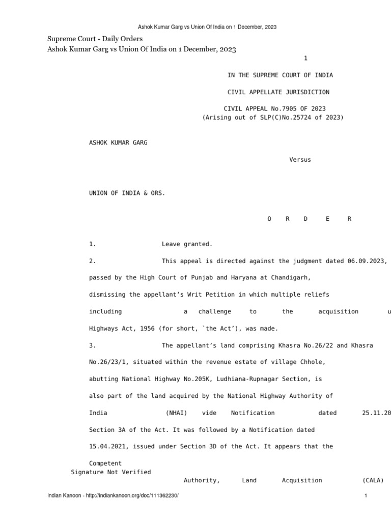 Ashok_Kumar_Garg_vs_Union_Of_India_on_1_December_2023 PDF Appeal