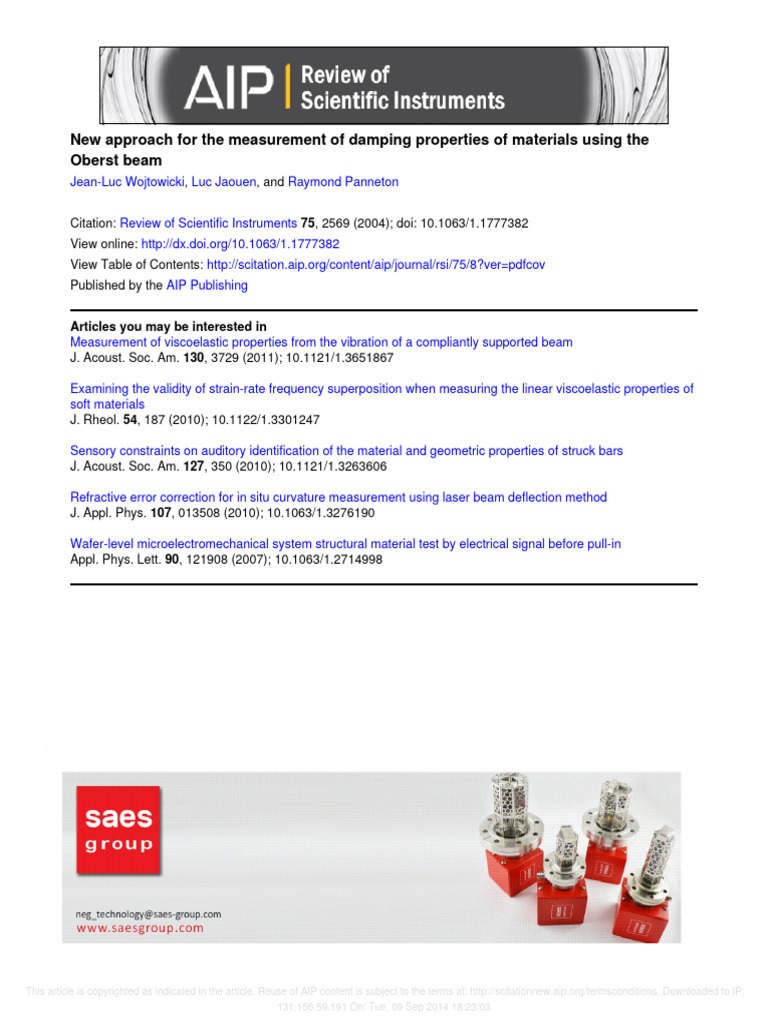 Damping Properties of Materials PDF