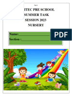 Work Sheets of Summer Task Nursery