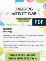 Developing Activity Plan