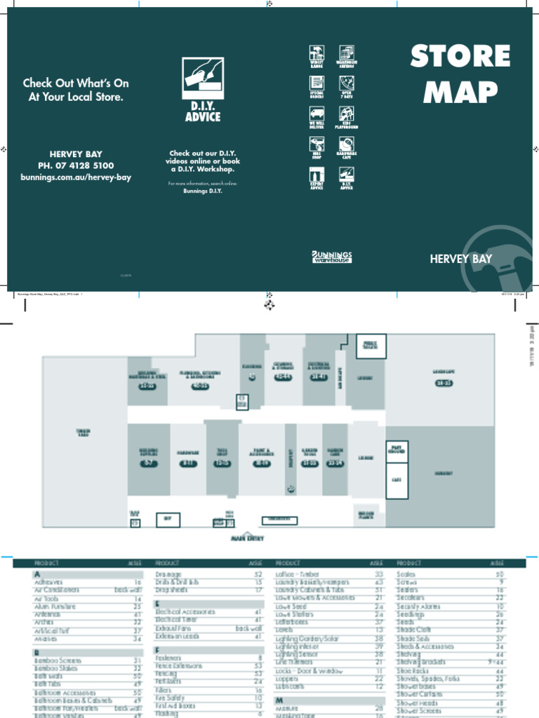 Bunnings Store Map Hervey Bay QLD PFO HR PDF Bathroom Door