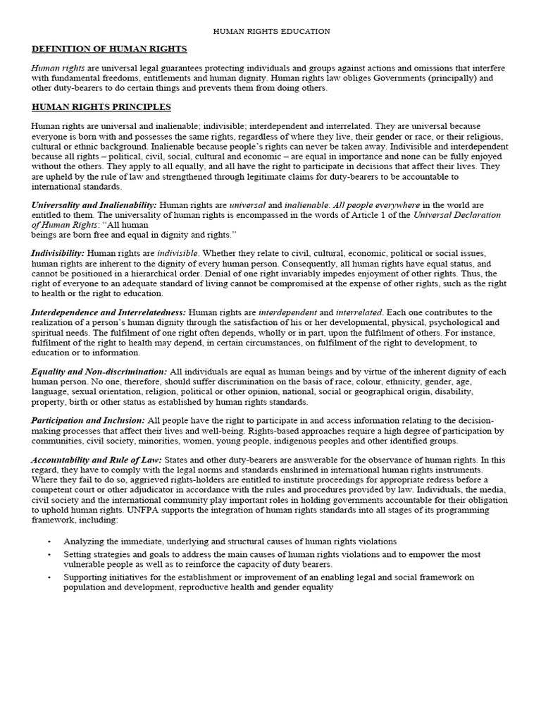 Human Rights Education | PDF