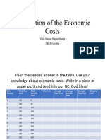 Seatwork in Economic Cost