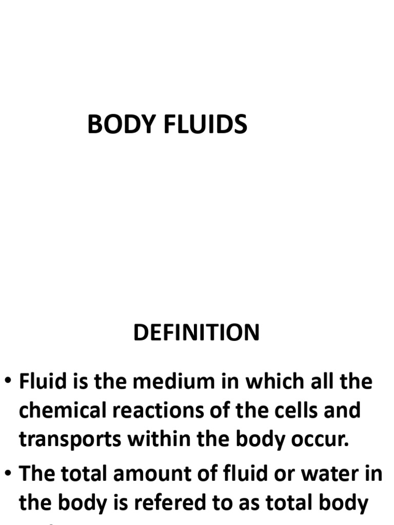 Body Fluids Pdf