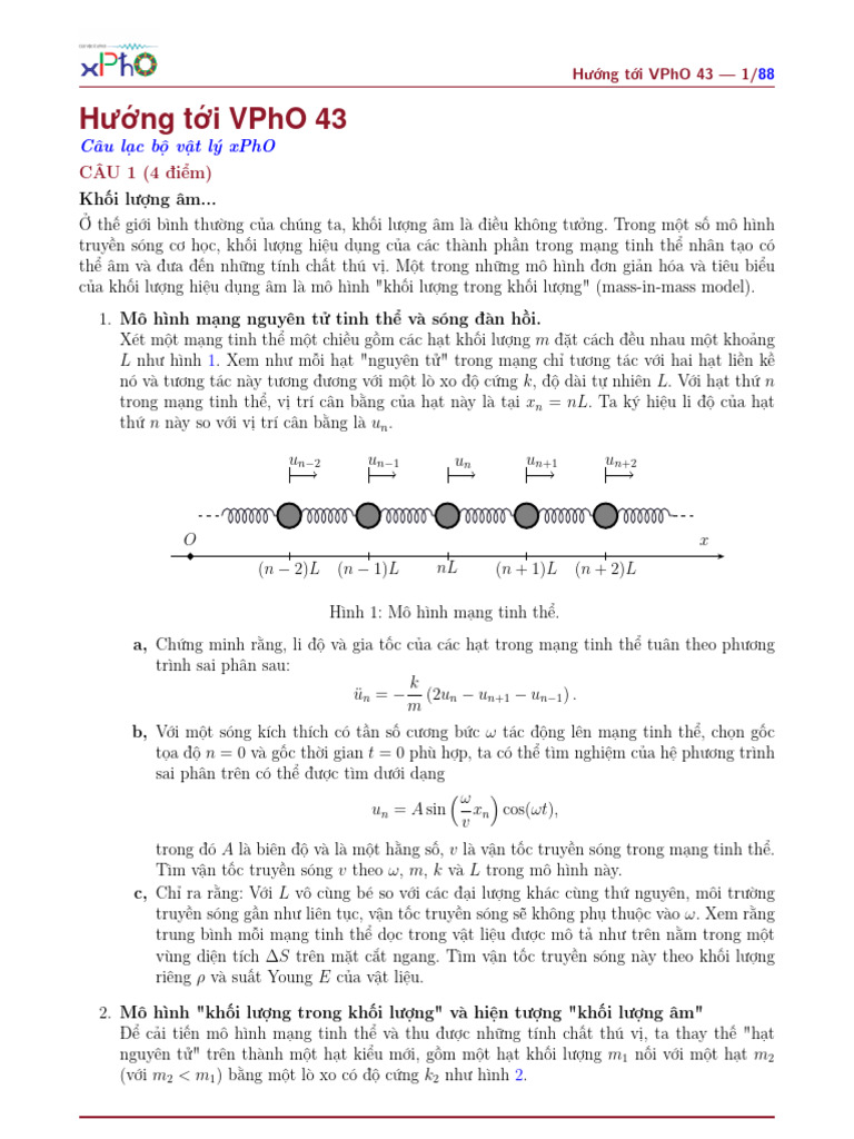 All - Problems - Road - To - VPhO - 43 Đáp Án | PDF