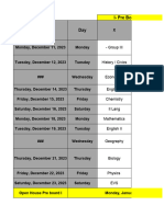 I-Pre Board Time Table 2023 Date Day: - Group III