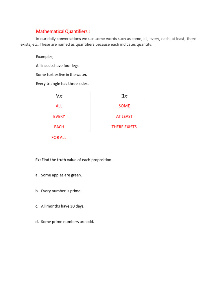 Week 3 Logic Mathematical Quantifiers | PDF | Mathematical Proof | Theorem
