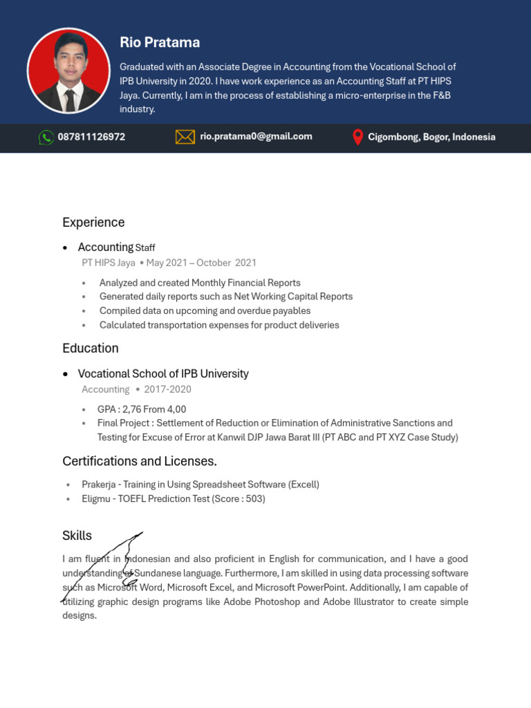 Accounting Graduate with F&B Venture | PDF | Business