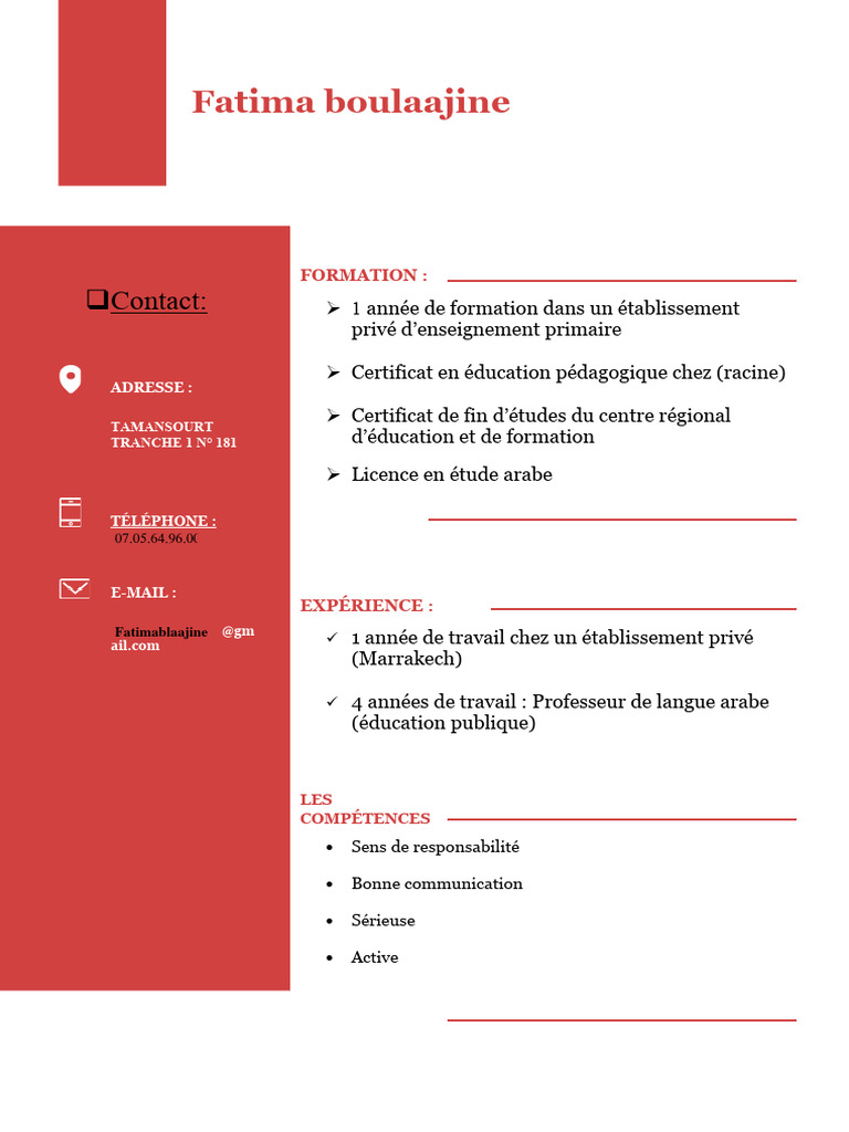CV Fatima | PDF