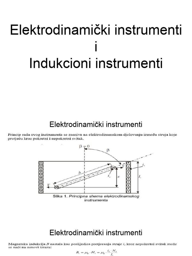 Elektrodinamički Instrumenti I Indukcioni Instrumenti | PDF