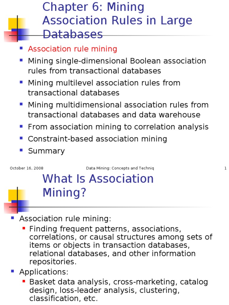 Association Rule Mining Techniques | PDF | Correlation And Dependence ...