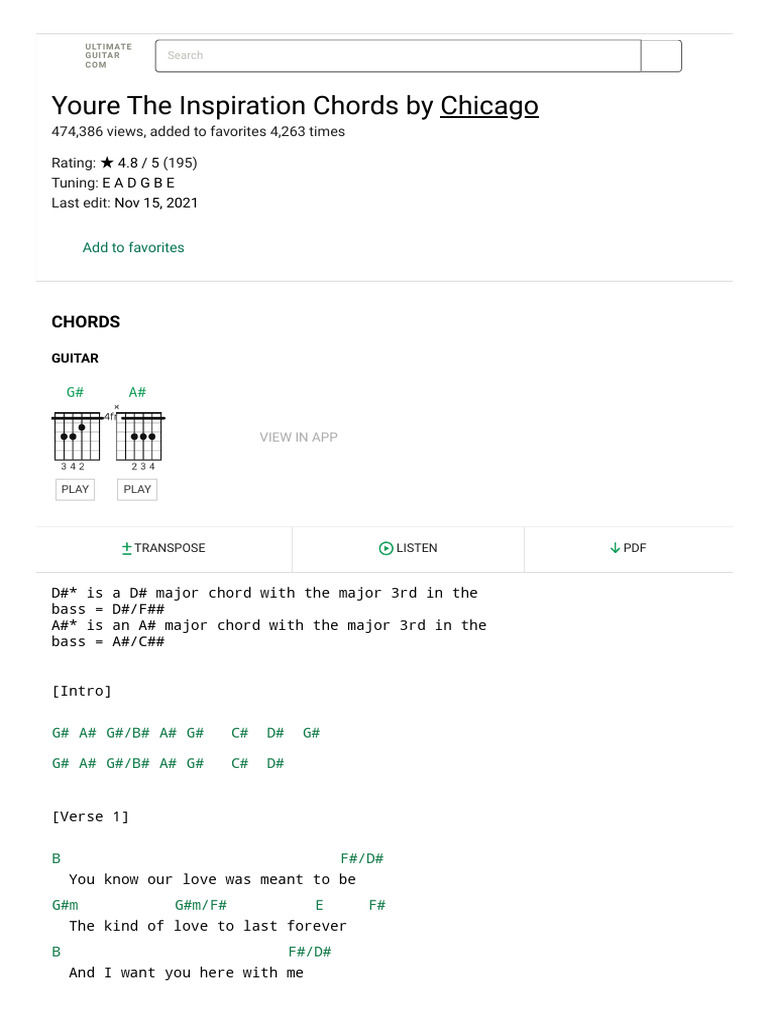 Youre the inspiration chords by chicago pdf song structure songs