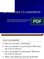 Approaches To Leadership