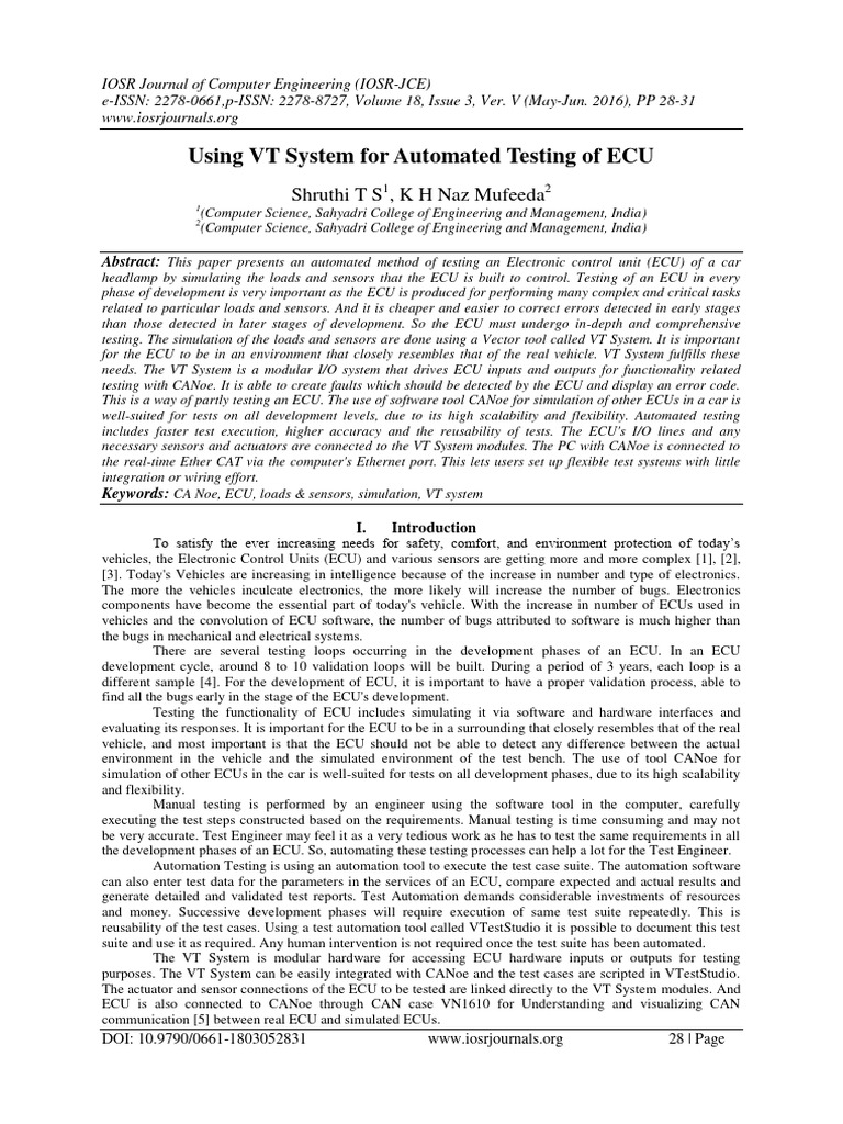 Automated ECU Testing with VT System | PDF