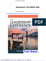 Full Download Leadership Experience 7th Edition Daft Test Bank