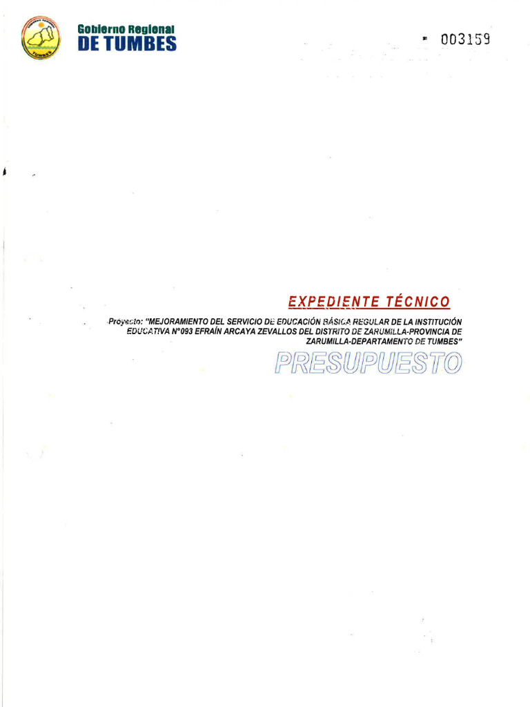TUMBES - OBRA - EDIFIC - 41 MILLONES - Presupuesto | PDF