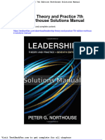 Full Download Leadership Theory and Practice 7th Edition Northouse Solutions Manual
