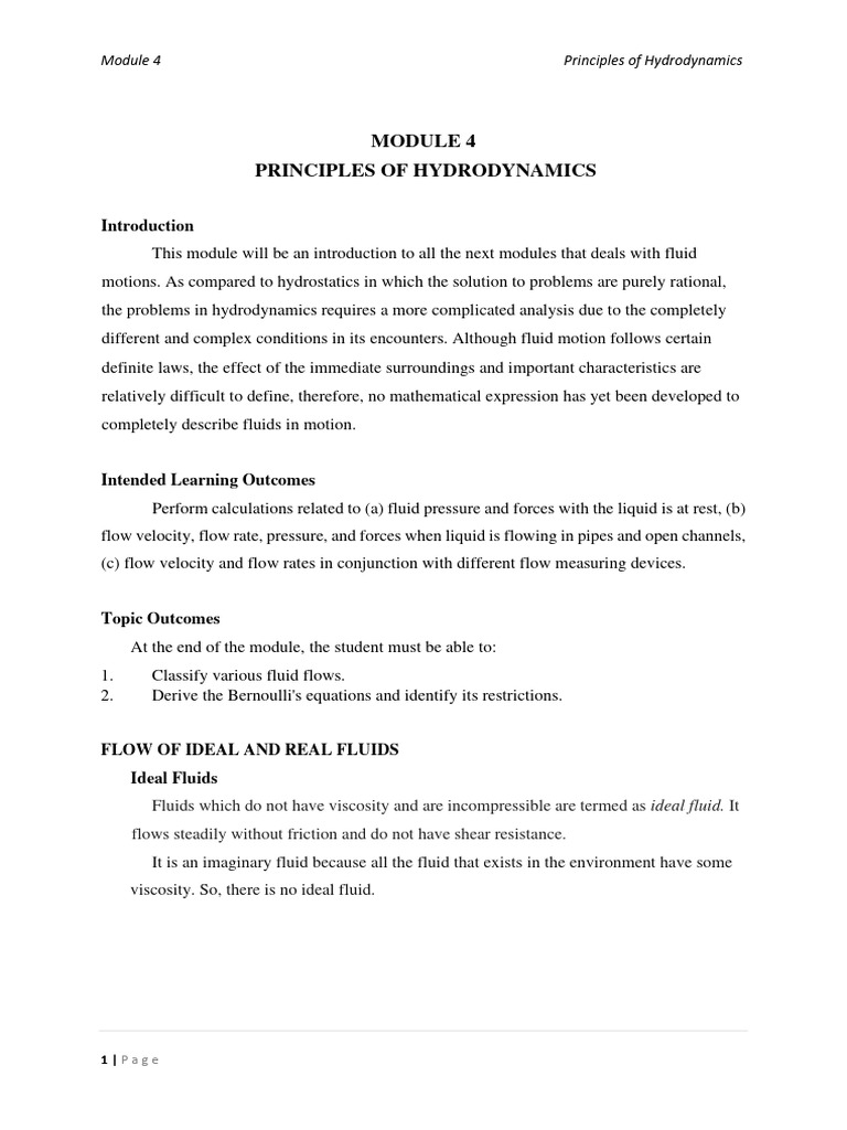 Principles of Fluid Flow Classification | PDF | Fluid Dynamics | Momentum