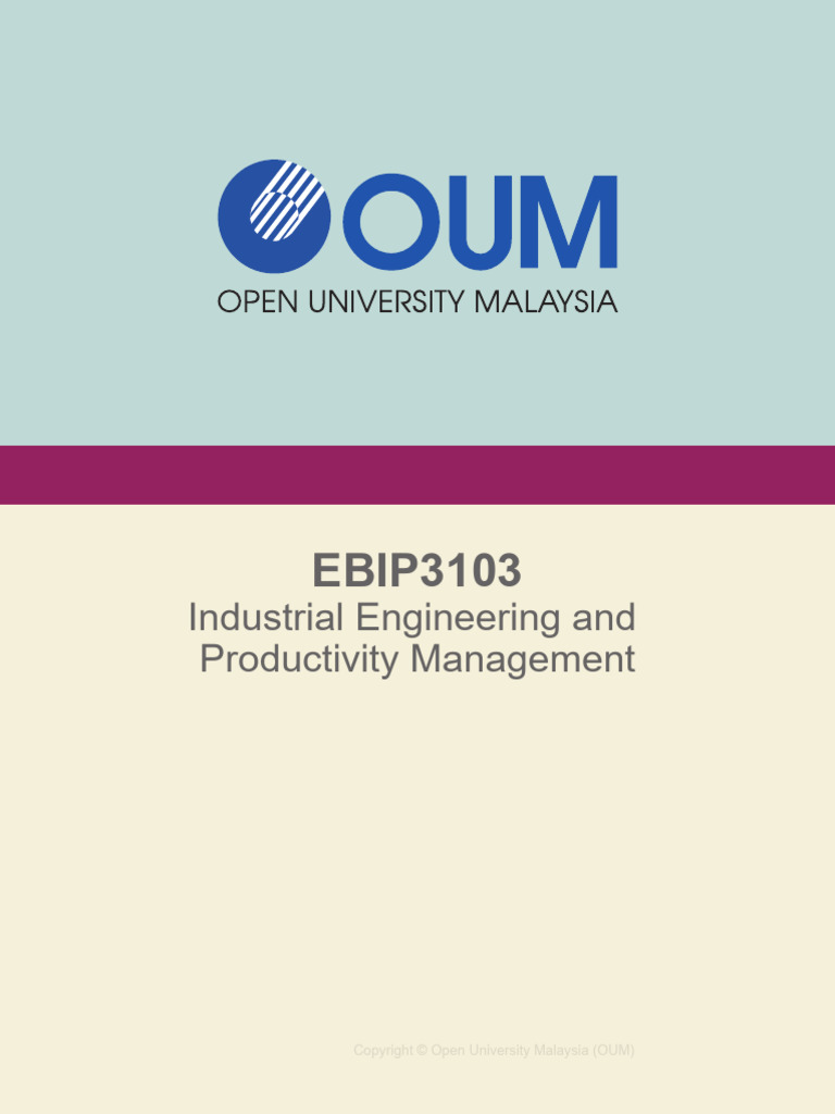 EBIP3103 Industrial Engineering & Productivity MGT (Bookmark) | PDF ...