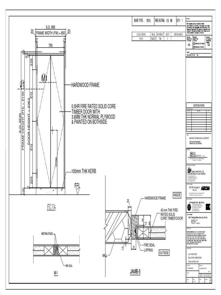 NTU 2Fire Rated Door FD7A PDF Building Engineering Civil