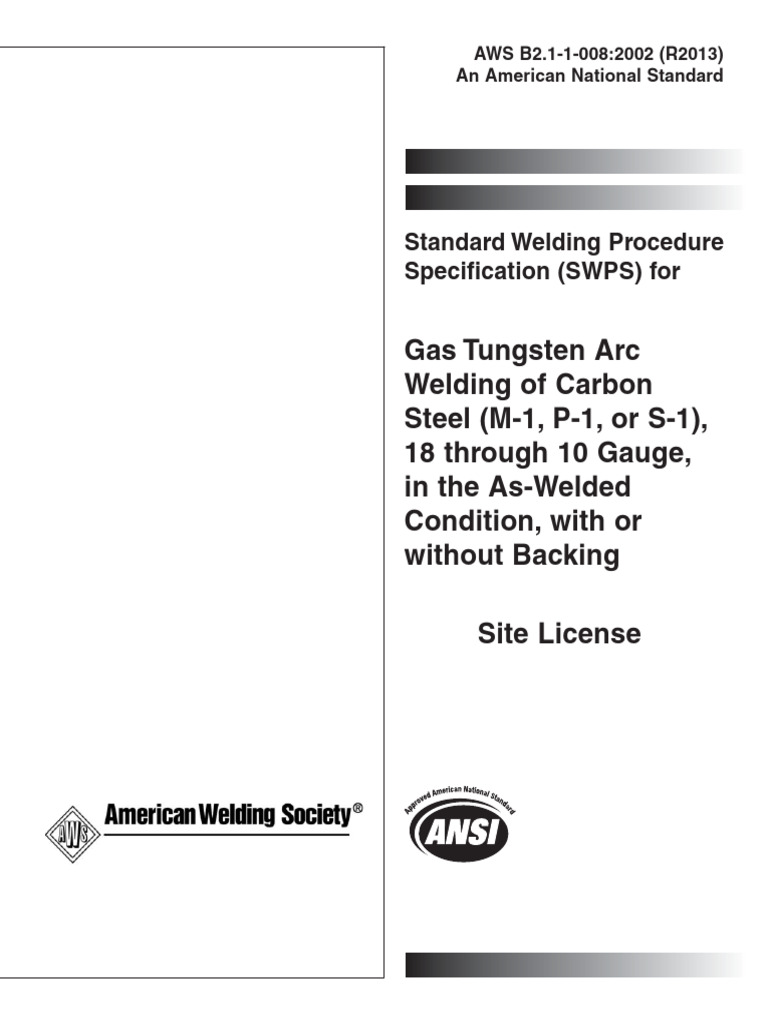 SWPS for Gas Tungsten Arc Welding | PDF | Welding | Construction
