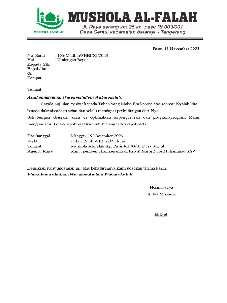 undangan mushola rajaban | PDF